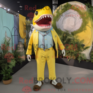 Yellow Megalodon mascot...