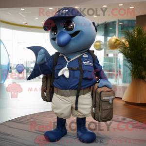 Navy Manta Ray Maskottchen...