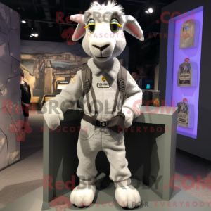 Gray Goat mascot costume...
