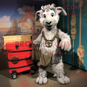 Gray Goat mascot costume...