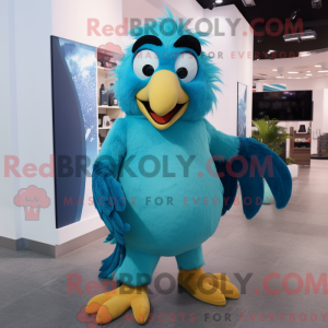 Cyan Adler Maskottchen...