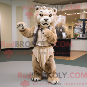 Beige Mountain Lion maskot...