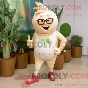 Beige Beet mascot costume...