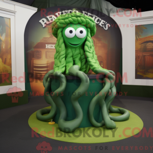 Green Medusa mascot costume...