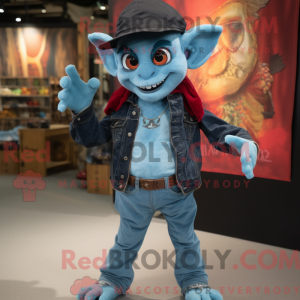 Teal Vampire mascot costume...