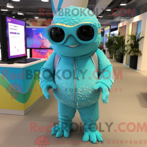 Turquoise Glyptodon mascot...