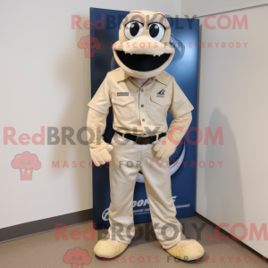 Creme Python maskot kostume...
