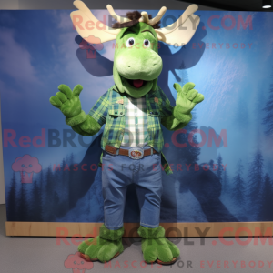 Green Moose mascottekostuum...