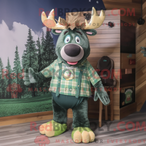 Green Moose mascottekostuum...