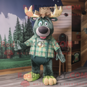 Green Moose maskot kostume...