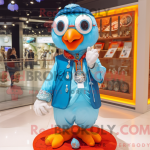 Sky Blue Mandarin mascot...