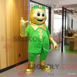 Gold Green Beer mascot...