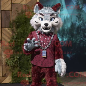 Maroon Lynx mascot costume...
