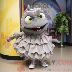 Gray Piranha mascot costume...