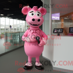 Maskottchenkostüm Rosa Kuh...