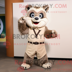Beige vaskebjørn maskot...