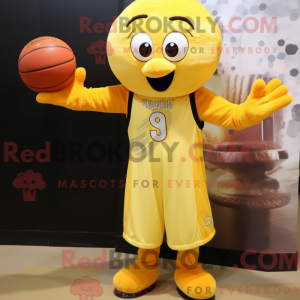 Gold Basketball Ball mascot...