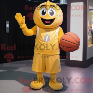 Gold Basketball Ball maskot...