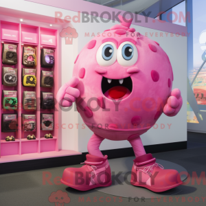 Pink Grenade mascot costume...