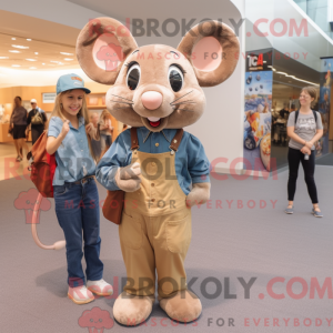 Tan Mouse mascot costume...