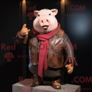 Rust Pig mascot costume...