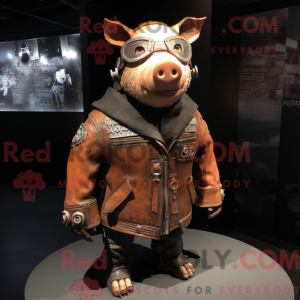 Rust Pig mascot costume...