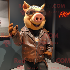 Rust Pig mascot costume...