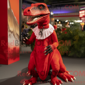 Red Allosaurus mascot...