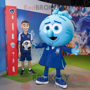 Blue Soccer Goal mascot...