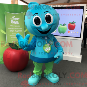 Turquoise Apple mascot...