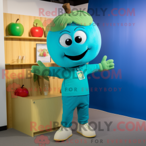Turkis æble maskot kostume...