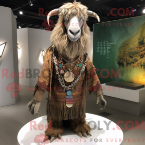 Brown Angora Goat mascot...