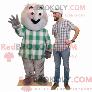 Gray Spinach mascot costume...