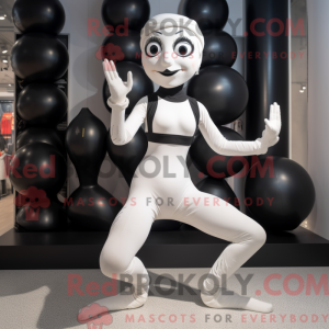 Hvit Mime-maskotdraktfigur...