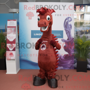 Maroon Sea Horse maskot...