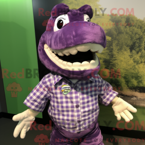 Lila Krokodil Maskottchen...