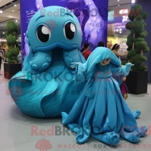Cyan Kraken Maskottchen...