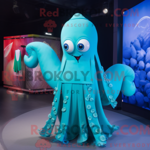 Cyan Kraken Maskottchen...