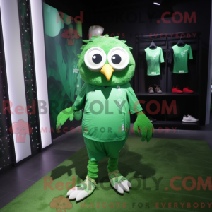 Green Owl mascot costume...