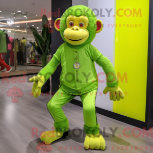 Lime Green Monkey mascot...