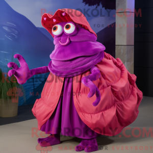 Magenta eremitkrebs maskot...