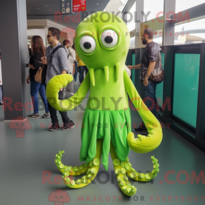 Lime Green Kraken mascot...