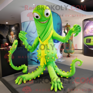 Limegrønn Kraken máscara de...