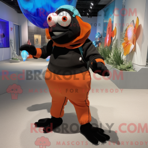 Black Clown Fish mascot...