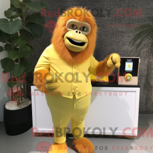 Citrongul orangutang maskot...