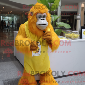 Citrongul orangutang maskot...
