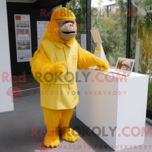 Citrongul orangutang maskot...