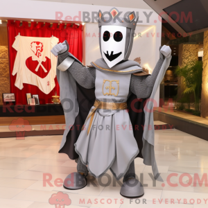 Gray Medieval Knight mascot...