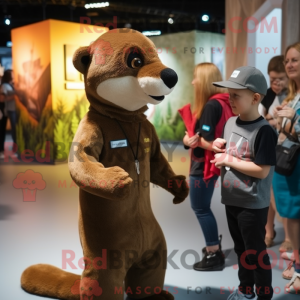 Brown Marten mascot costume...