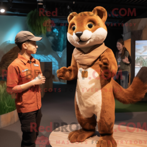 Brun Marten maskot kostume...